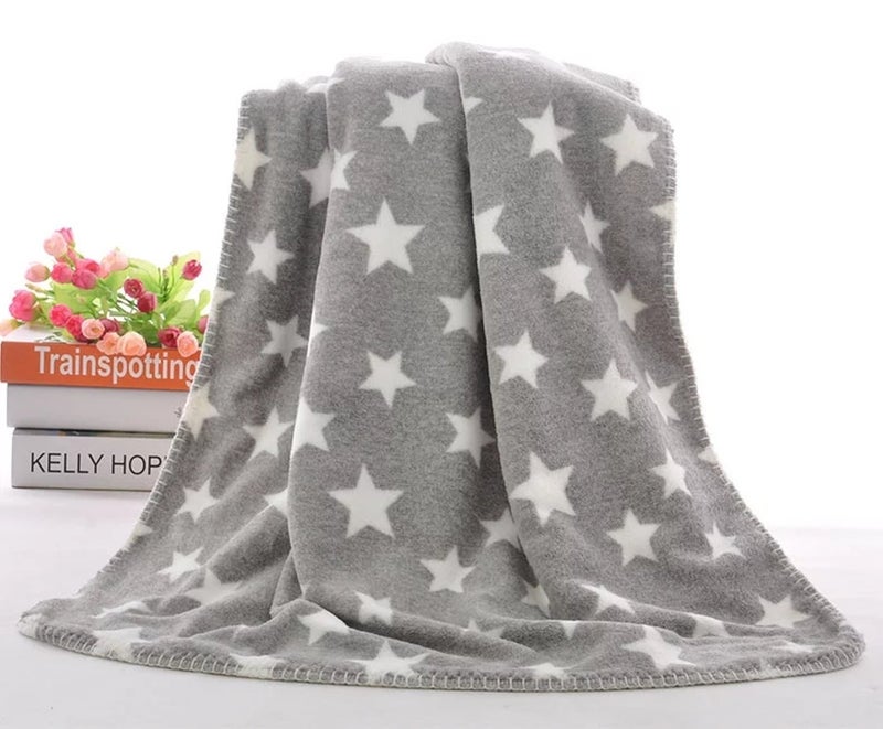 Brandonn Newborn Grey Star Polka Wrapping Sheet Cum Baby Blanket for Babies - Image 2