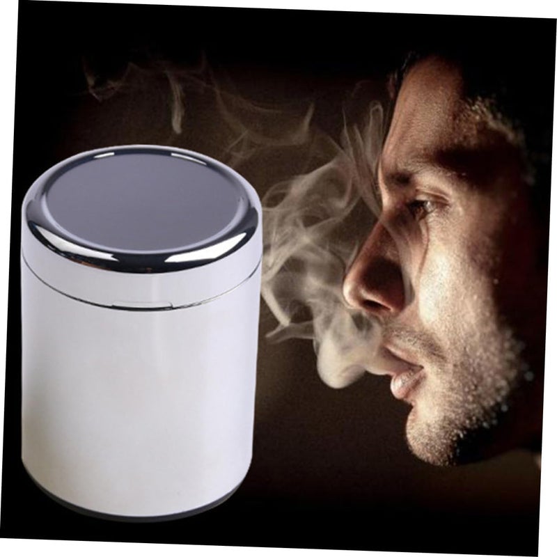 LED Smokeless Car Ashtray with Lid Portable 6.5x8.4cm Cup Holder Ashtray for Universal Vehicles Windproof Design with LED Light for Smokers - Image 3
