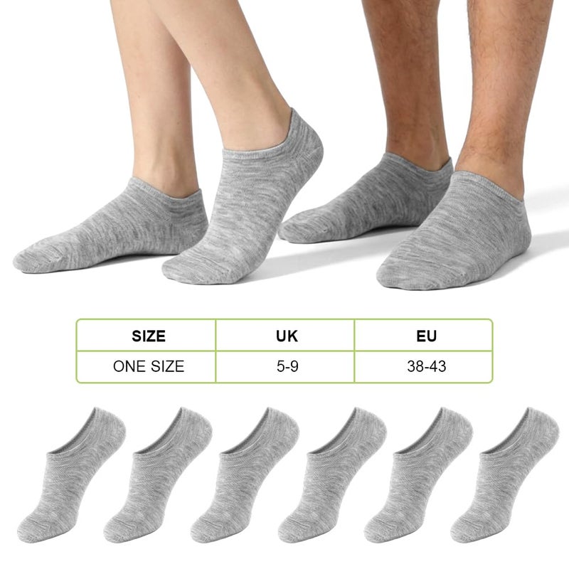 OFFCUP 6 Pairs Women's Invisible Socks, Non-Slip Breathable Ballerina Socks, Short Shoes, Ankle Socks for Low Flat Heels, Size 38-43 - Image 2