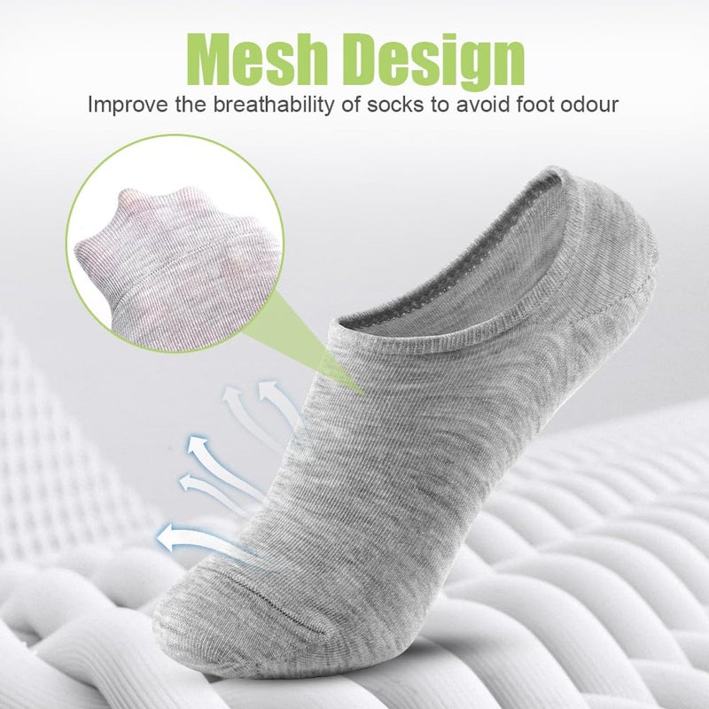 OFFCUP 6 Pairs Women's Invisible Socks, Non-Slip Breathable Ballerina Socks, Short Shoes, Ankle Socks for Low Flat Heels, Size 38-43 - Image 4
