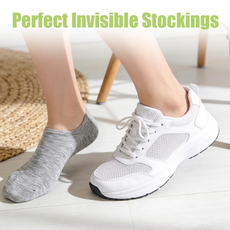 OFFCUP 6 Pairs Women's Invisible Socks, Non-Slip Breathable Ballerina Socks, Short Shoes, Ankle Socks for Low Flat Heels, Size 38-43 - Image 5