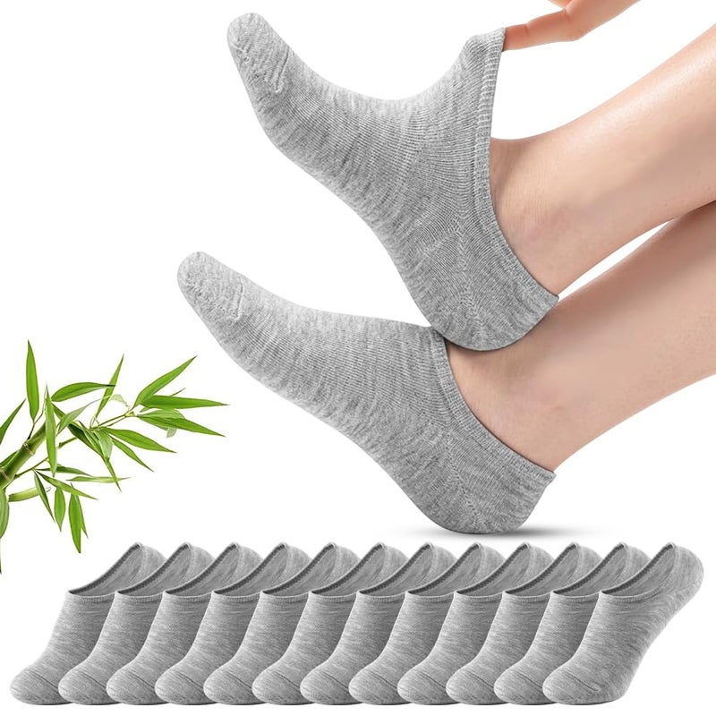 OFFCUP 6 Pairs Women's Invisible Socks, Non-Slip Breathable Ballerina Socks, Short Shoes, Ankle Socks for Low Flat Heels, Size 38-43 - Image 1