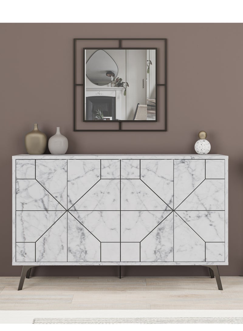 Mourah Home Dune Console - White Marble - 2 Years Warranty  - Image 1