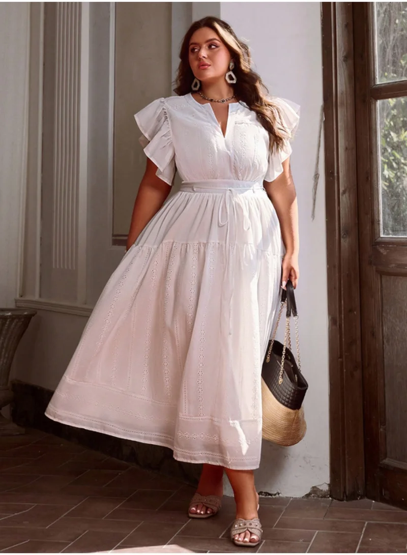 SIMPLEE Oversized women's dress suitable for curvy women's flowing skirt