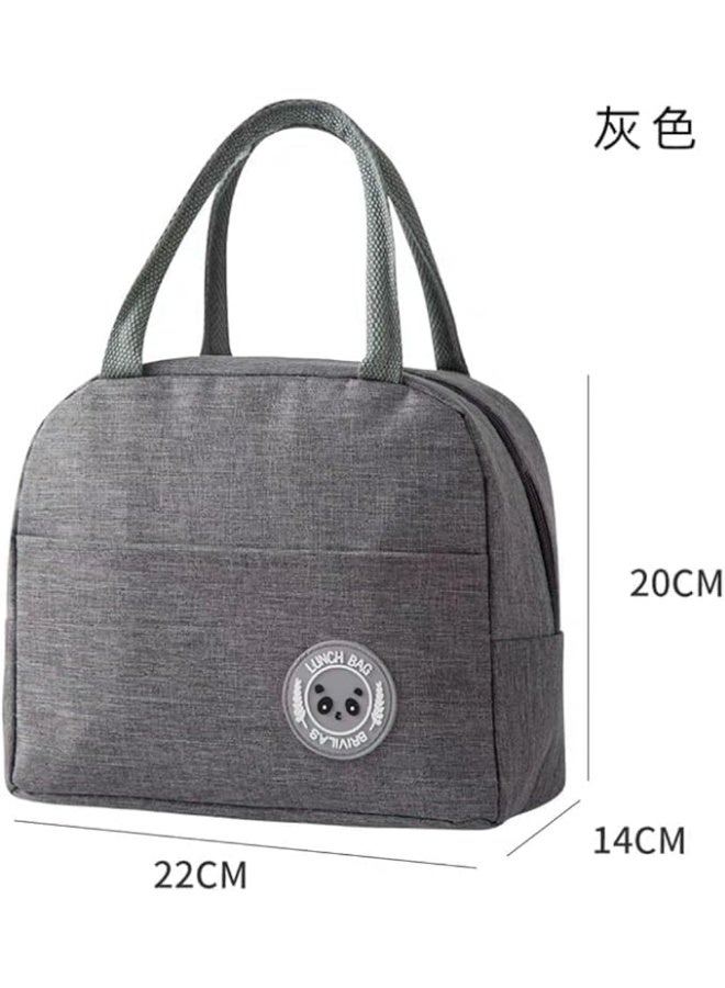 6L Reusable Thermal Lunch Bag Canvas with Handles, Insulated Food Container for Office, Gym, School, Students, Aluminum Foil for Travel and Picnic (Maroon)  - Image 5