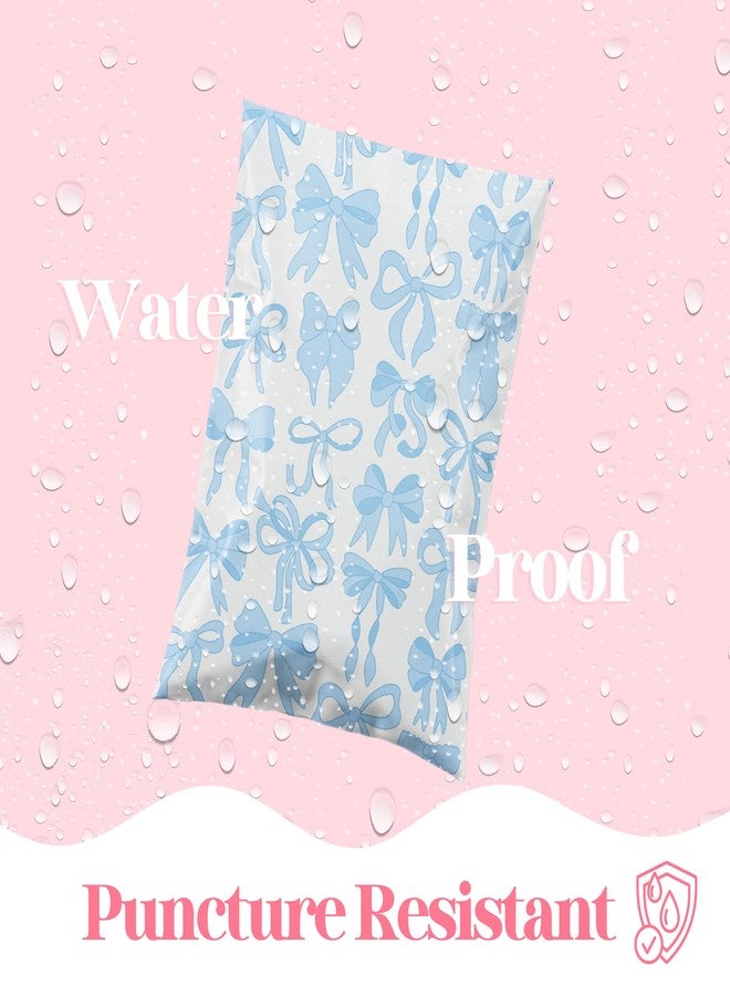 Pretty Package Store 10x13 Designer Poly Mailer 100 Pack Heavy Duty Waterproof Self Seal Shipping Bags for Small Business Large Mailing Envelopes Bulk Tear Resistant Packaging Blue Bows - Image 5