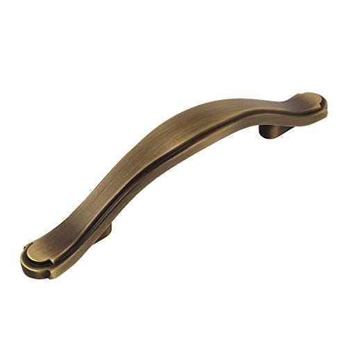 Cosmas 10 Pack 8816BAB Brushed Antique Brass Cabinet Hardware Handle Pull - 3" Inch (76mm) Hole Centers - Image 1