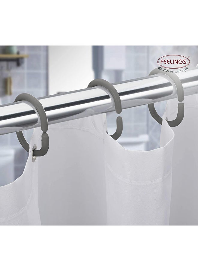 Feelings - Feelings Bath Shower Curtain Ring Grey 12Pcs - Image 1