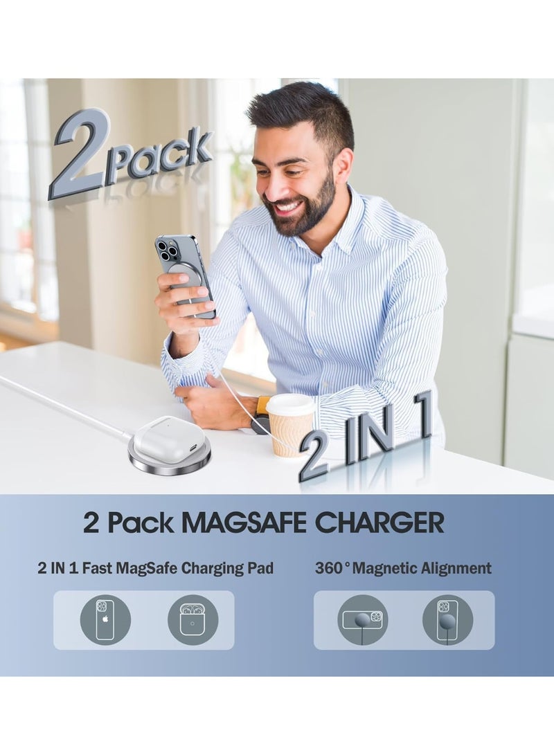 general 2 Pack Magnetic Wireless Charger for iPhone 16 Pro Max/16 Pro/16 Plus/16/15/15 Pro/15 Plus/15 Pro Max 15W Fast Mag Safe Charger Pad for iPhone 16/15/14/13/12 Series and AirPods 3/2/Pro 2/Pro - Image 5