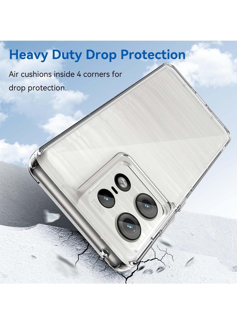 Wtech - Motorola Edge 50 Pro 5G 2024 Premium TPU Soft Corners With Hard PC Case - Clear - Image 1