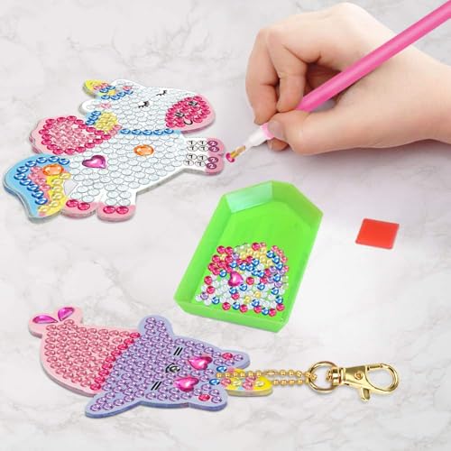 ORIENTAL CHERRY Arts and Crafts for Kids Ages 8-12 - Make Your Own GEM Keychains - 5D Diamond Art Painting by Numbers Kits Girls Kids Ages 3-5 4-6 6-8 Toys Birthday Easter Basket Stuffers Christmas Stocking Gifts - Image 5