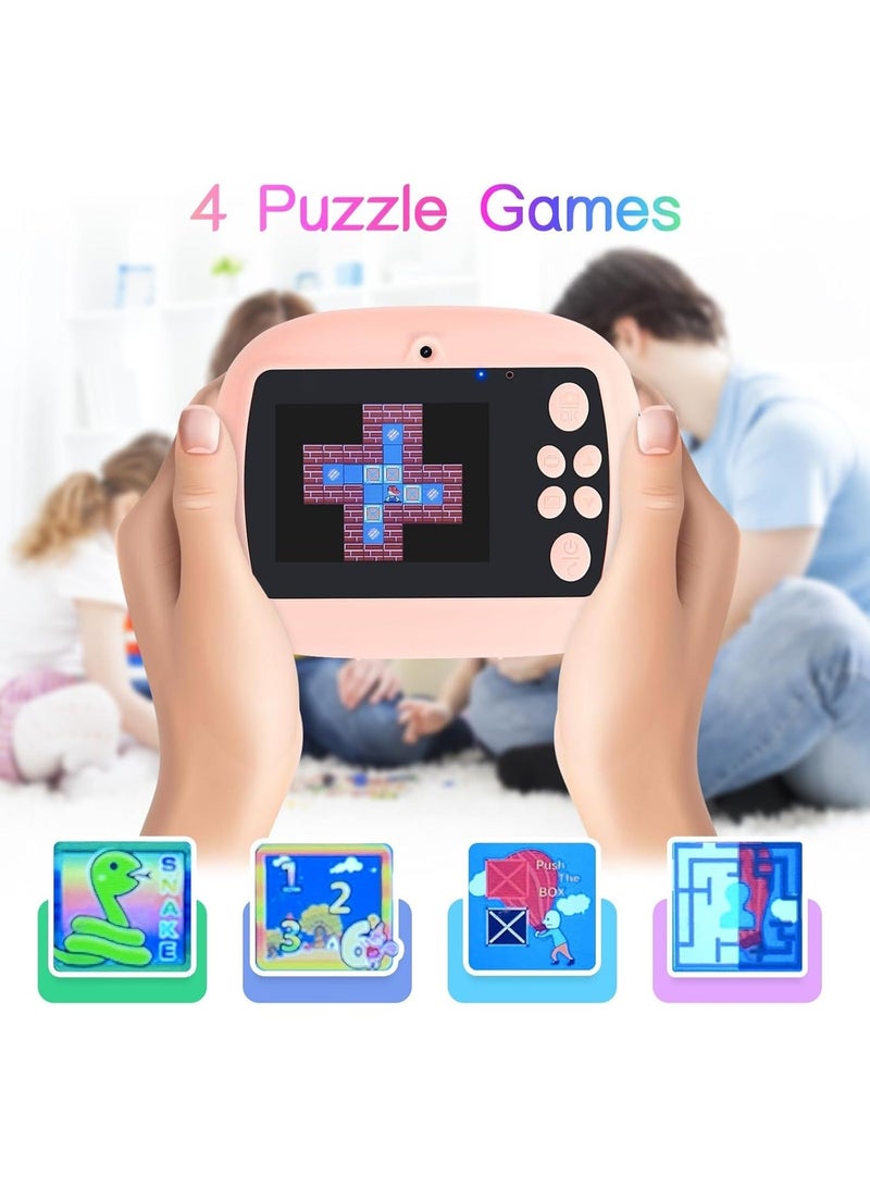 Instant Print Camera for Kids, 1080P HD Instant Print Photo with 3 Rolls Photo Paper & 5 Color Pens & DIY Graffiti, Birthday Gifts for Boys Girls (Pink) - Image 2