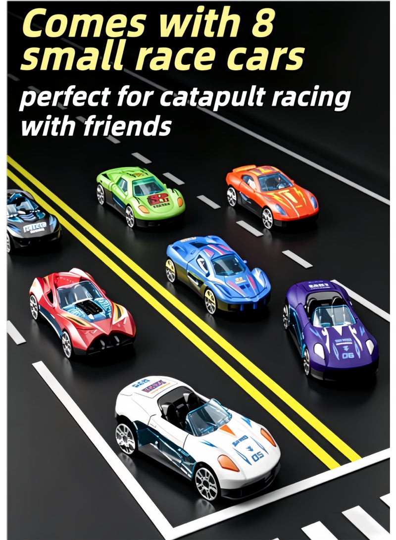 loven Catapult Truck Set: Includes decals and die-cast toy truck; multiple children can play and race together | Suitable as a birthday gift toy for boys aged 3-8. - Image 3