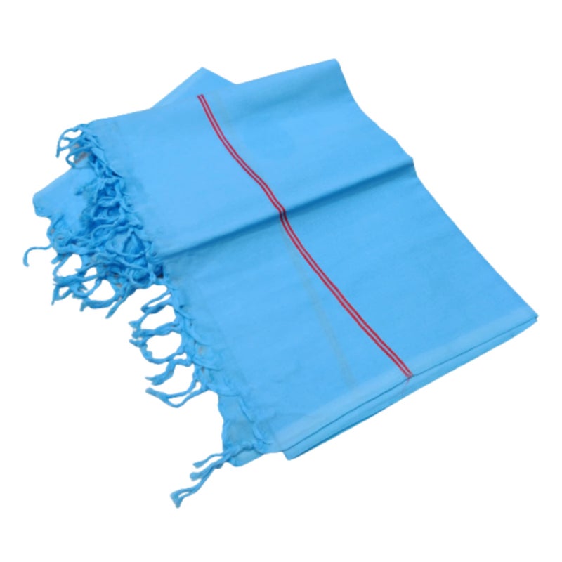 TRUEVELLI 100% Cotton Bath Towel 450 GSM (Size:Length:59 Inch X 150 CM,Width:29 Inch X 74 CM) (Pack of 1 Piece) Colour:Blue - Image 3