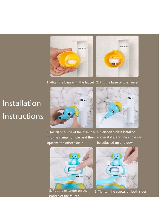 Generic - Faucet Extender for Toddlers Elephants Faucet Handle Extender Set ABS Material, Cartoon Faucet Extender for Kids Baby Easy to Use Animal Water Tap Extenders for Toddler Boy Girlb 2 PCS - Image 1