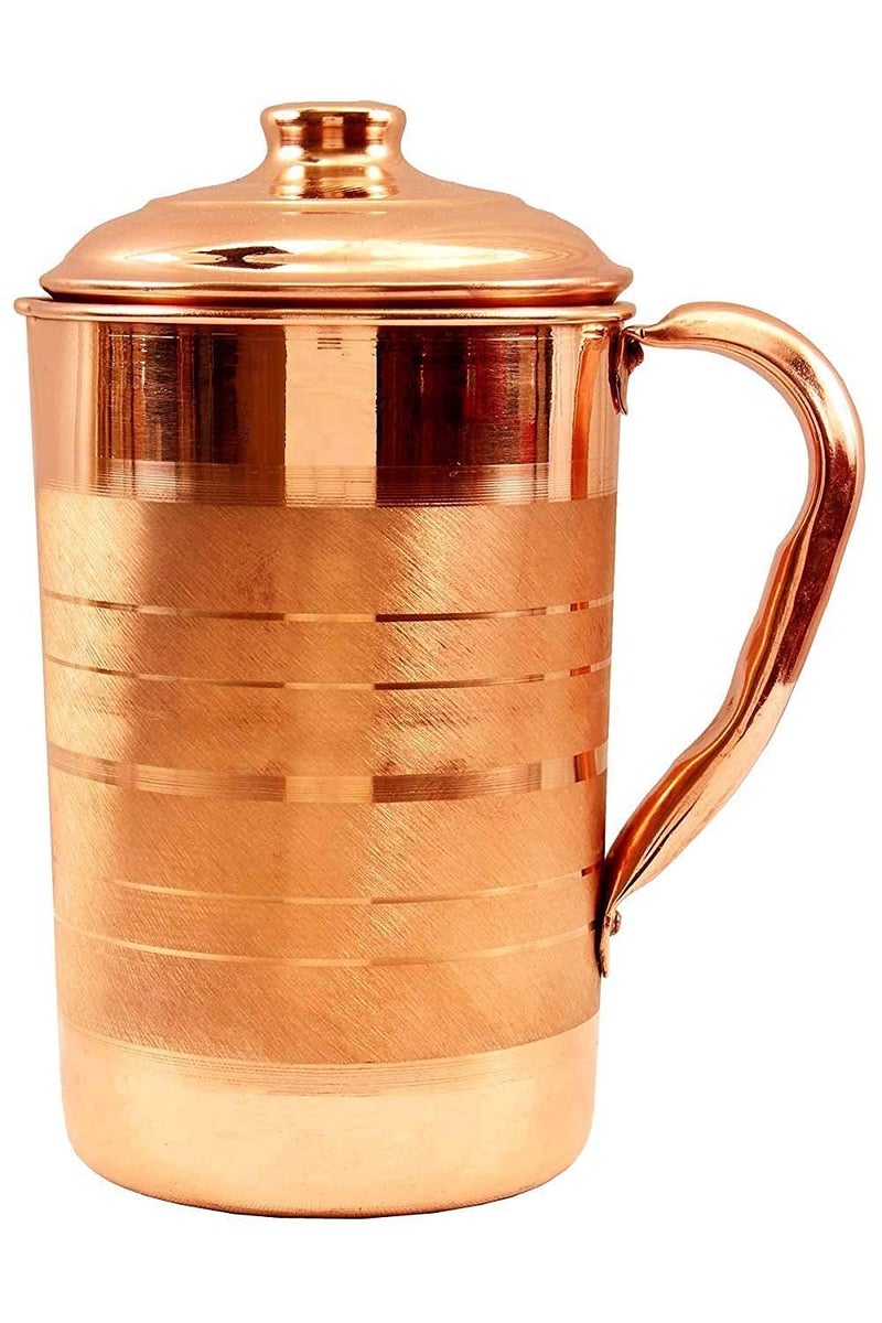 Adoko Pure Copper Water Jug Copper Pitcher for Drinking Water and Storage with Ayurveda Health Benefit & Smooth Finished 1.5 litres - Image 2