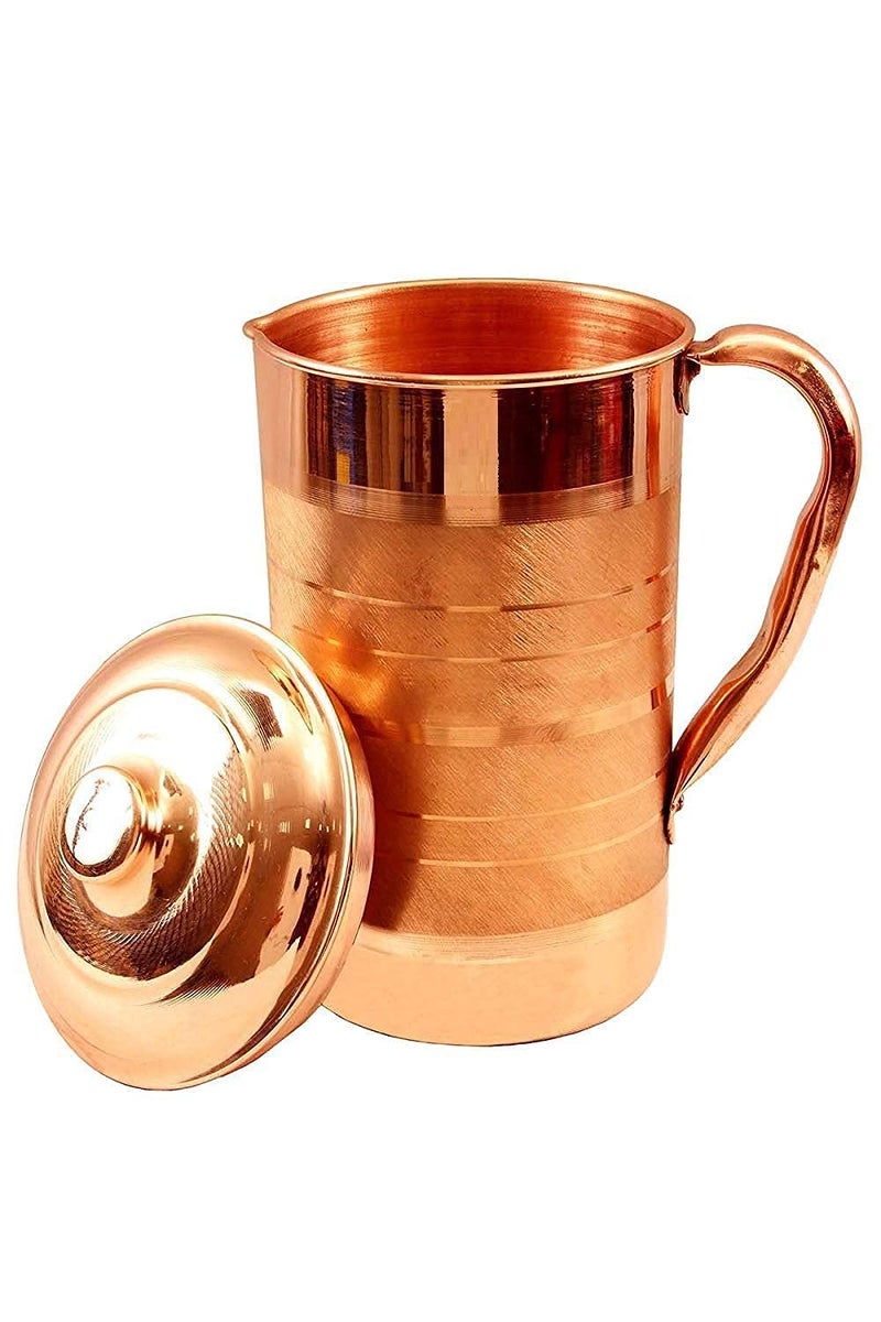 Adoko Pure Copper Water Jug Copper Pitcher for Drinking Water and Storage with Ayurveda Health Benefit & Smooth Finished 1.5 litres - Image 1