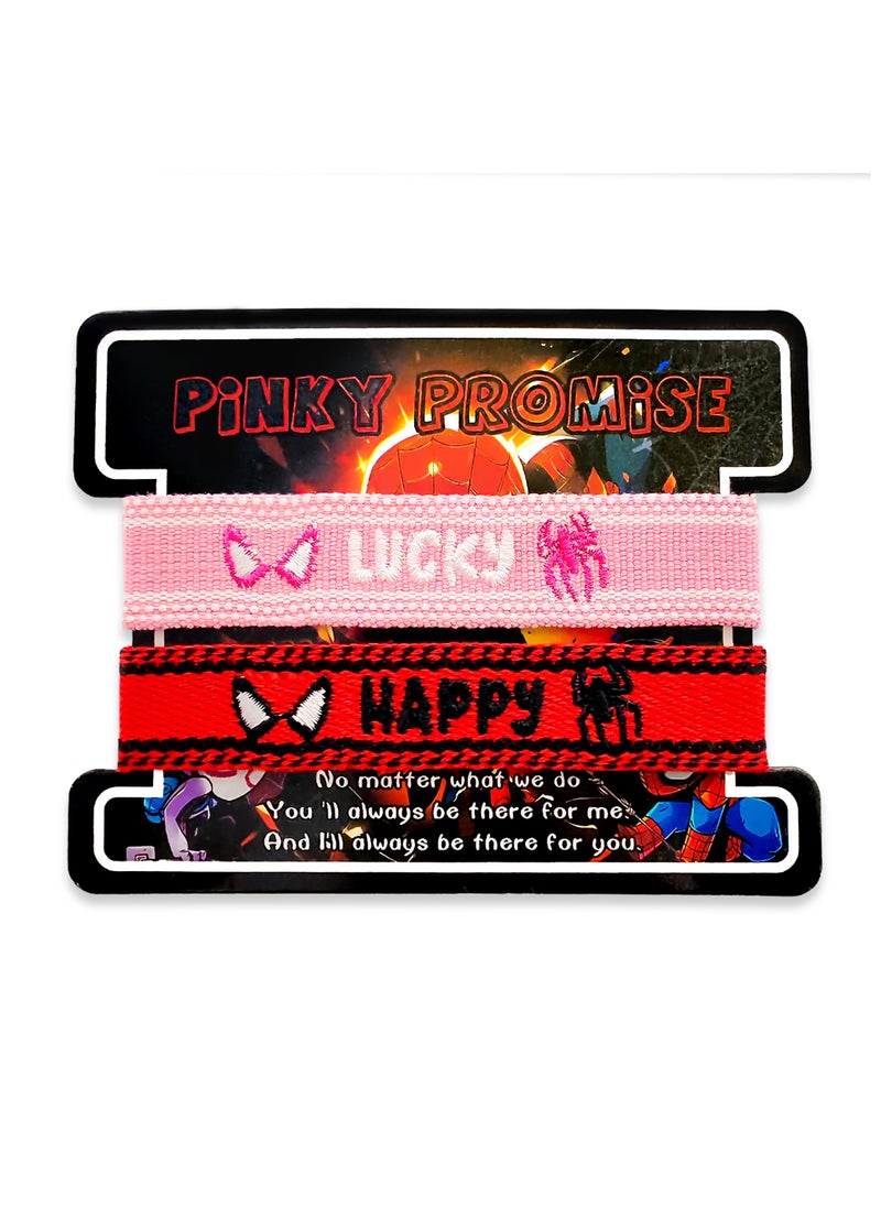 ILovhaprty Spider-Man Braided Bracelet, 2 Pcs Adjustable Superhero Woven Bracelets Set Marvel Accessories  - Image 1
