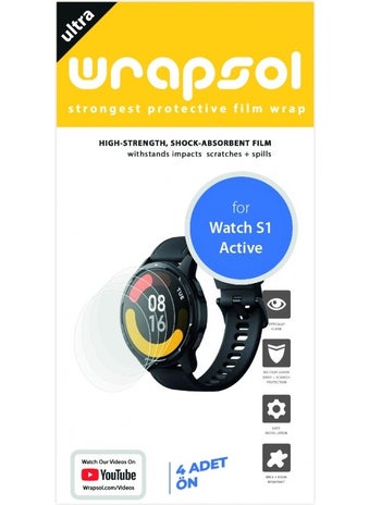 Wrapsol Xiaomi Watch S1 Active Smart Watch Screen Protector Polyurethane Film  - Image 2