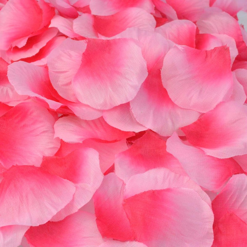 obmwang 2000 PCS Silk Rose Petals Artificial Flower Petals for Valentine's Day Wedding Flower Decoration. Pink and Rose Pink - Image 3