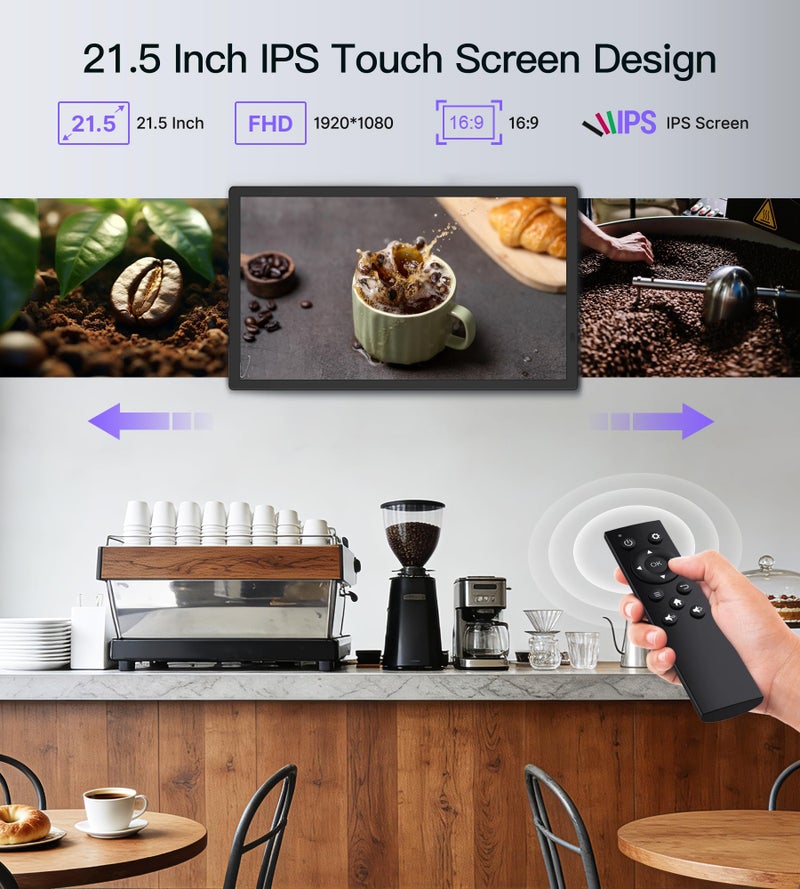 WONNIE Uhale 21.5 Inch Large Digital Picture Frame WiFi with Remote Control, 1920 x 1080 FHD IPS No Touch Screen Electronic Photo Frames with 64GB, Support SD USB, Share Photos Videos Instantly - Image 4