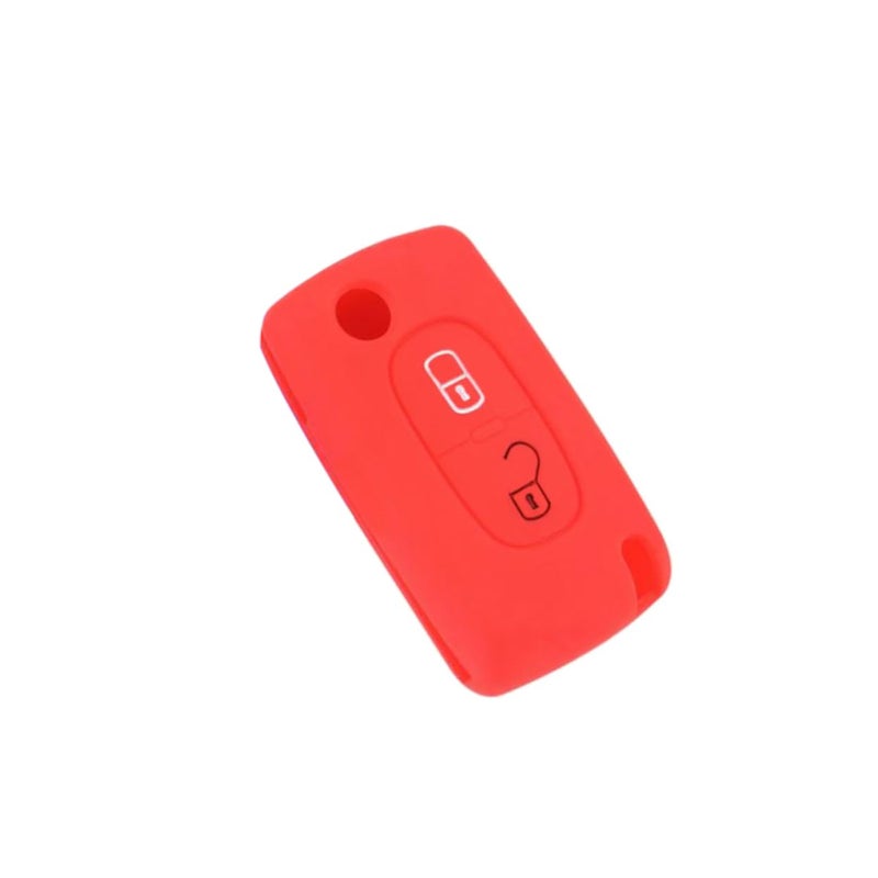 Silicone Car Key Case Cover Red Scratch Resistant Easy to Clean Durable Protector - Image 2