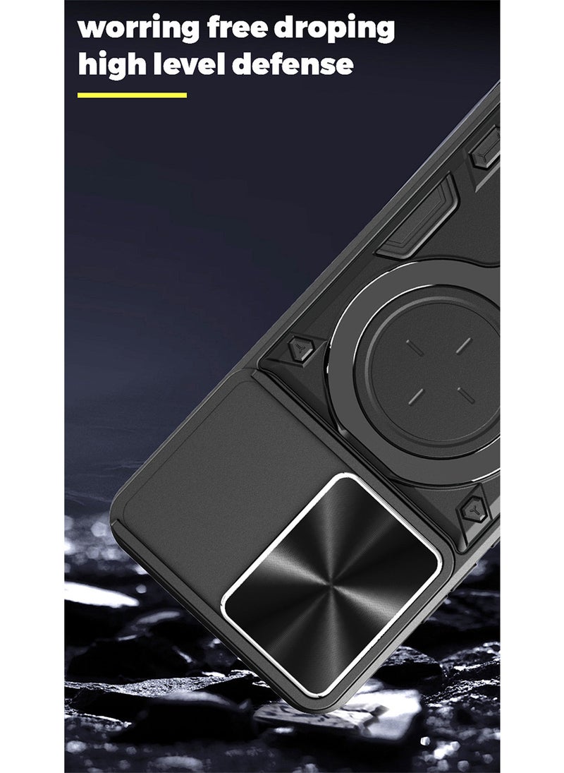 Phone Case for OPPO Reno 15 5G with Camera Cover and Ring Holder, Hard Back + Soft Edge Shockproof Protective Cover - Image 5