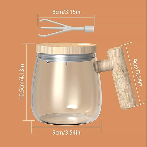 FOXNSK Self Stirring Mug Electric Mixing Cup Self Stirring Coffee Mug High Borosilicate Glass Mixing Coffee Mug Rotating Home Office Travel Stirring Cup Suitable for CoffeeMilkProtein Powder - Image 3