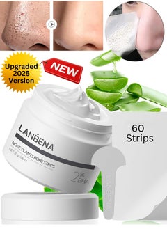 Nose Plants Pore Strips 2.0,Upgraded Blackhead Remover Mask with Salicylic Acid, Amazonian White Clay, Pore Cleanser Purifying Peel off Face Mask with 60 PCS Strips, Peel Off  Mask Nose Strips Aloe Facial Mask 30g