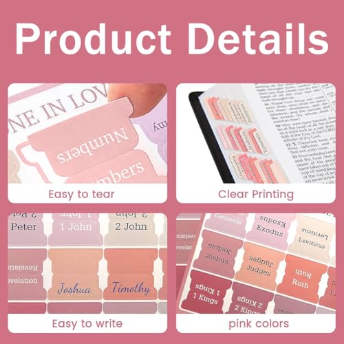 Hodaqe Bible Tabs 75 Pcs Index Tabs for Women and Men to Easy to Read and Navigation, Bible Journaling Supplies (Boho Theme) - Image 3