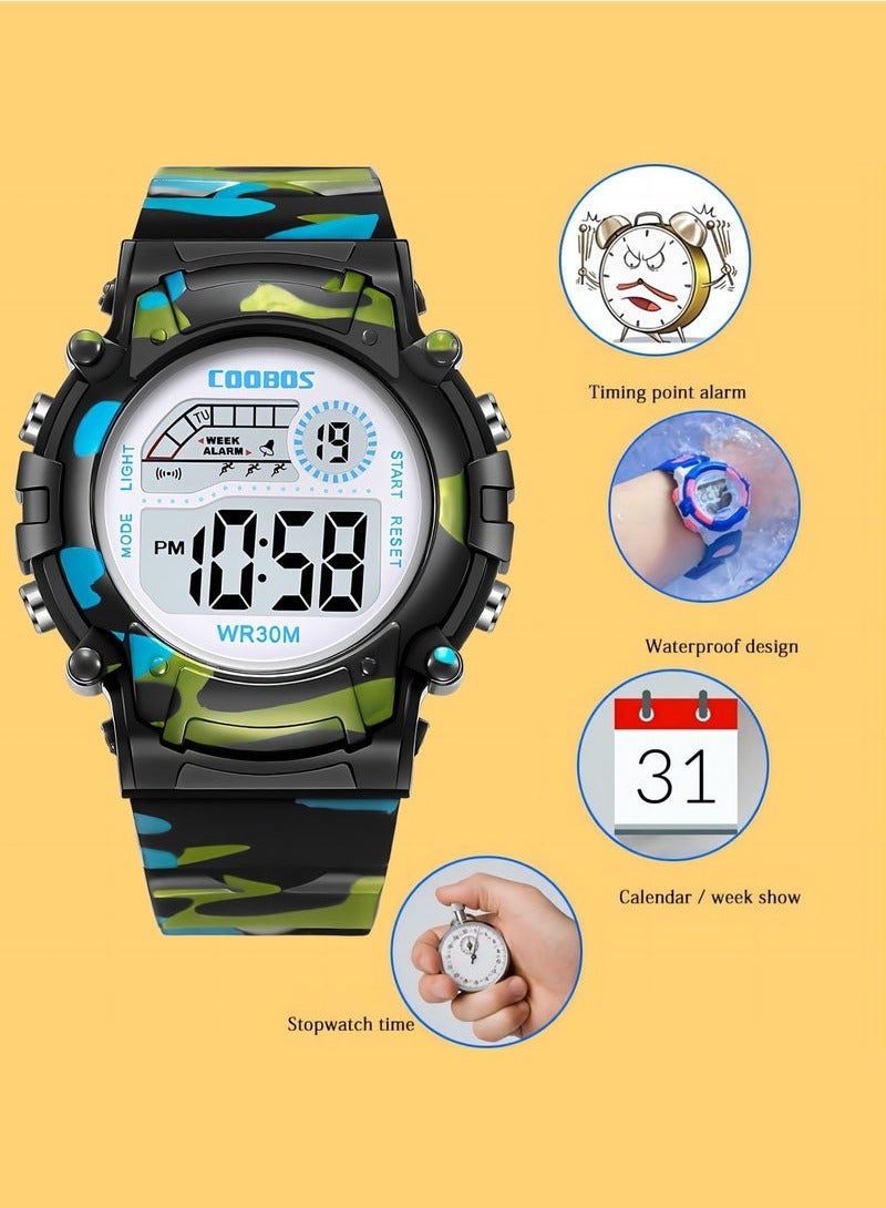 Coobos 4PCS Children's Waterproof Rubber Digital Watch  - Image 5