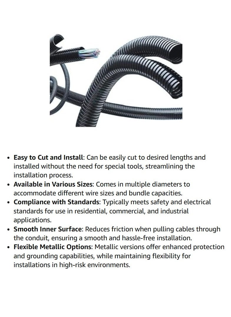ABBASALI flexible pipe 10m pvc electric conduit for passing wires 1/2inch 20mm  - Image 4