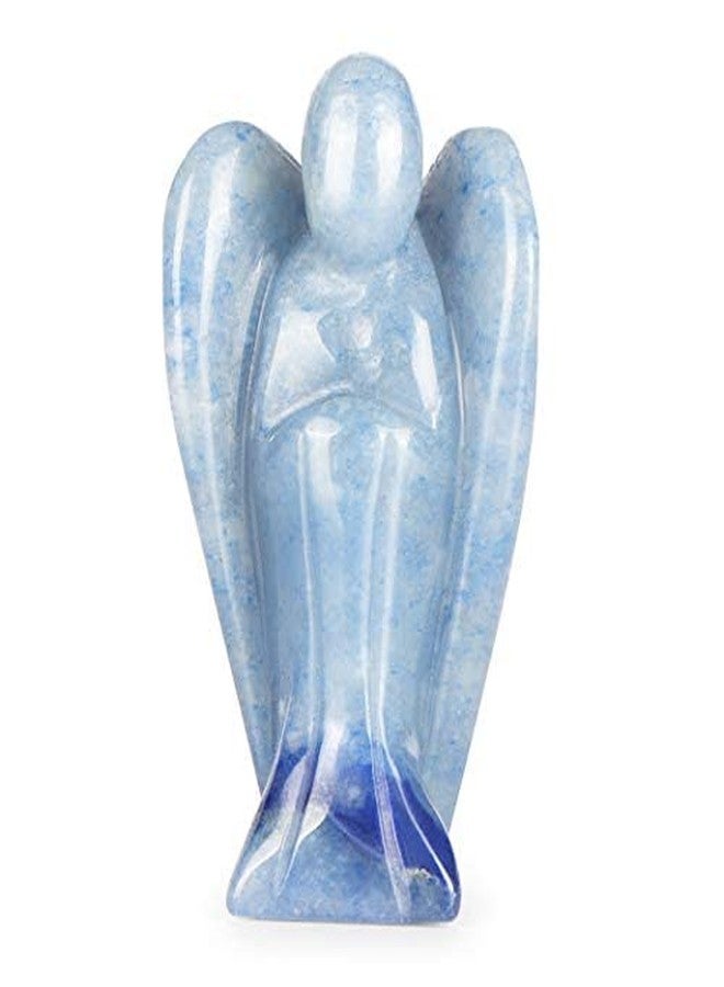 Artistone 2inch Blue Aventurine Angel Figurine Hand-Carved Healing Crystal Gemstone Guardian Pocket Angel Statue with Gift Box - Image 1