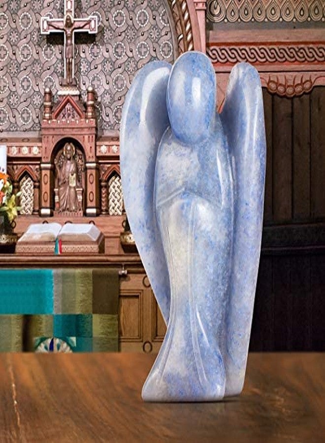 Artistone 2inch Blue Aventurine Angel Figurine Hand-Carved Healing Crystal Gemstone Guardian Pocket Angel Statue with Gift Box - Image 3