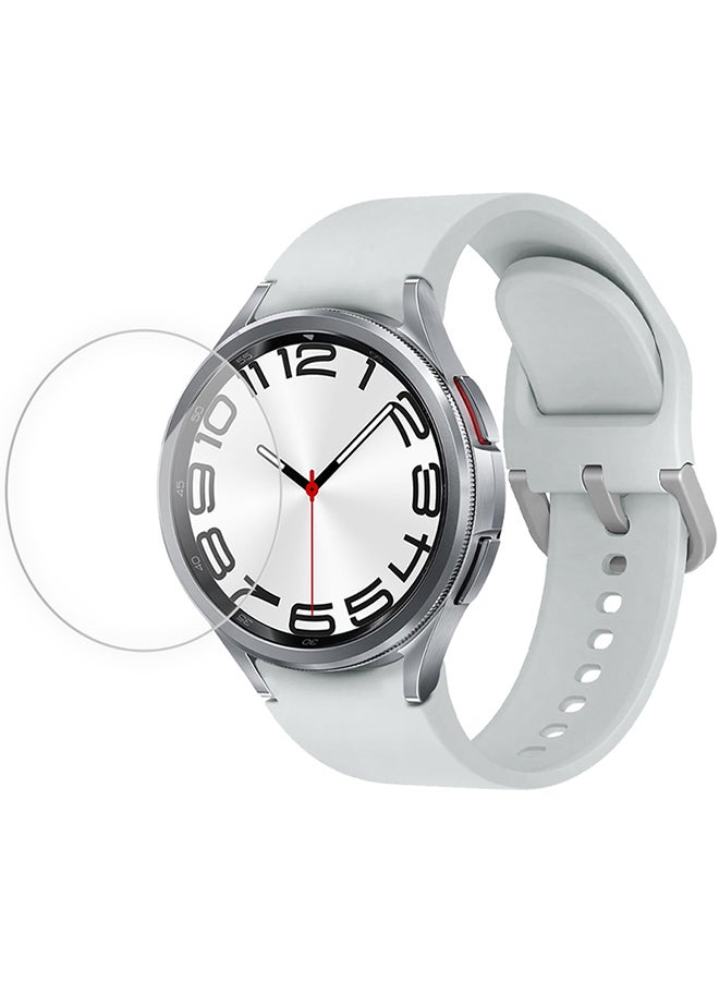 CATANES 2 Pack For Samsung Galaxy Watch 6 Classic 20mm Silicone Band and Screen Protector 47mm Flexible and Durable Replacement Sport Strap (Silicone band 20mm/Screen Protector 47mm) - Image 1