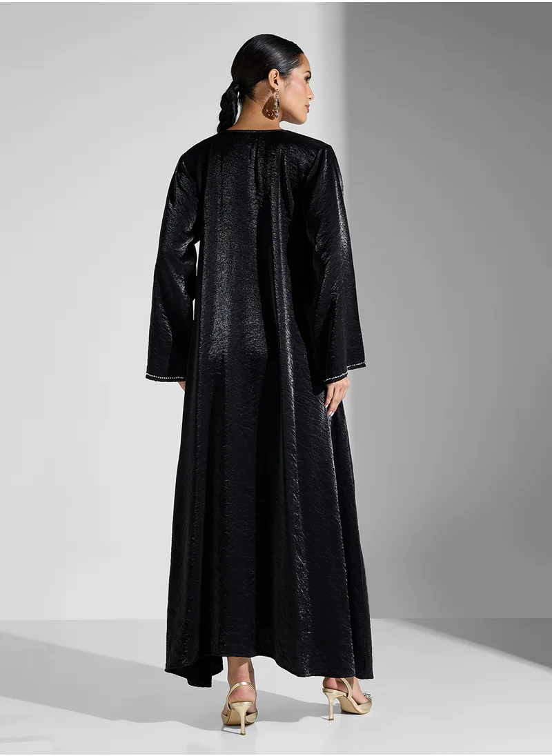 هيا كلوزيت Embellished Belted Jalabiya