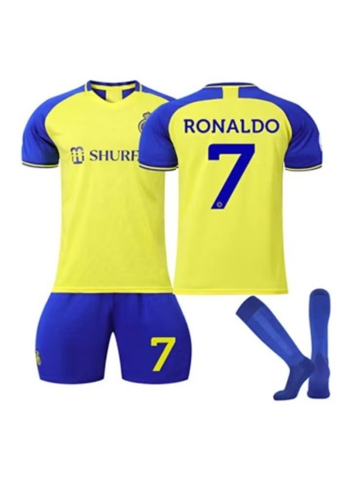 BUYCO Kids Football Jersey Set Cristiano Ronaldo No #7 Soccer Jersey World Champion Football Soccer Jersey Set Kids & Youth Sizes Tracksuits - Image 1