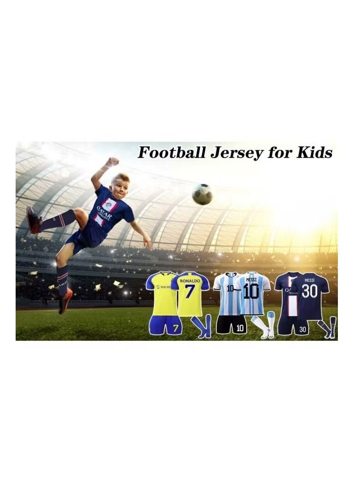 BUYCO Kids Football Jersey Set Cristiano Ronaldo No #7 Soccer Jersey World Champion Football Soccer Jersey Set Kids & Youth Sizes Tracksuits - Image 3
