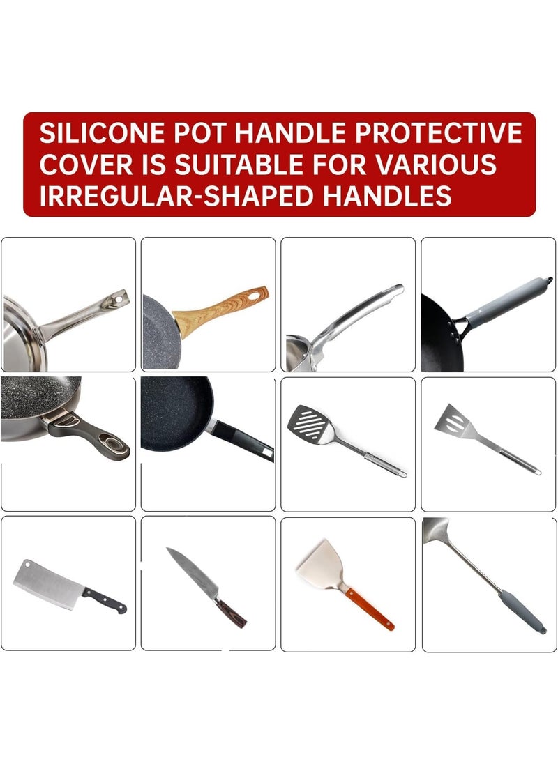 ASHAPURA CREATION Pot Handle Heat Insulation Silicon Cover Pot Handle Covers Heat Resistant Silicone Thermal Insulation Cast Iron Handle Cover Frying Pan Handle Sleeve Knives Door Handles  - Image 5