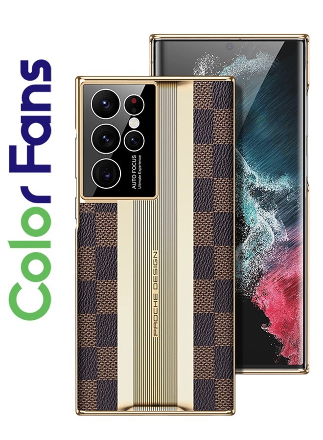 For Samsung Galaxy S23 Ultra High-end Leather Mobile Phone Case All-inclusive Lens Protection Cover - Image 1