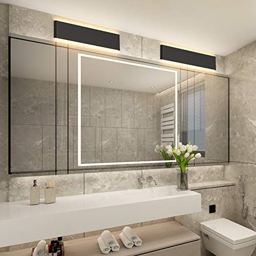 Aipsun 20W/24in Rectangular LED Black Modern Wall Sconce Horizontal Up and Down Wall Mount Light for Indoor Vanity Bar Light Bedroom Living Room Bathroom Home Lighting Fixtures (Warm White 3000K) - Image 5