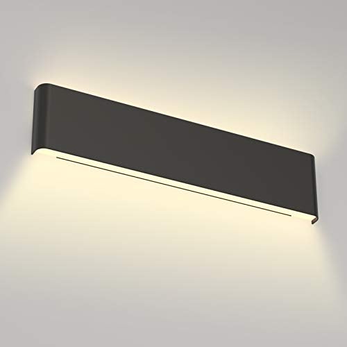 Aipsun 20W/24in Rectangular LED Black Modern Wall Sconce Horizontal Up and Down Wall Mount Light for Indoor Vanity Bar Light Bedroom Living Room Bathroom Home Lighting Fixtures (Warm White 3000K) - Image 1