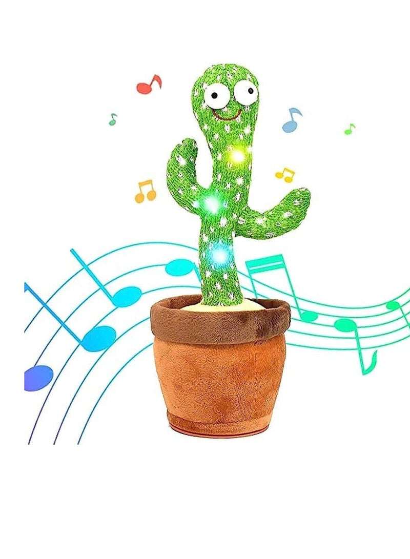 ECVV Dancing Cactus Talking Toy for Kids | Voice Recorder & Singing Plush Toy | Repeats What You Say | Interactive Baby Toy Gift - Image 1