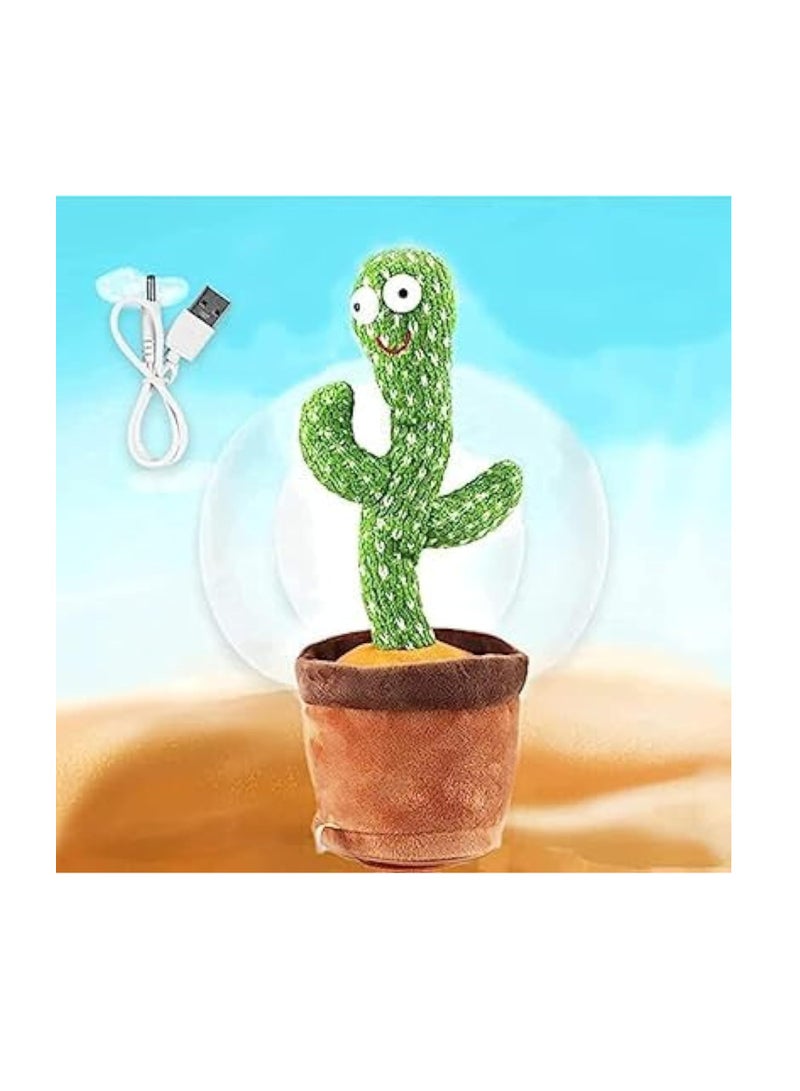 ECVV Dancing Cactus Talking Toy for Kids | Voice Recorder & Singing Plush Toy | Repeats What You Say | Interactive Baby Toy Gift - Image 2