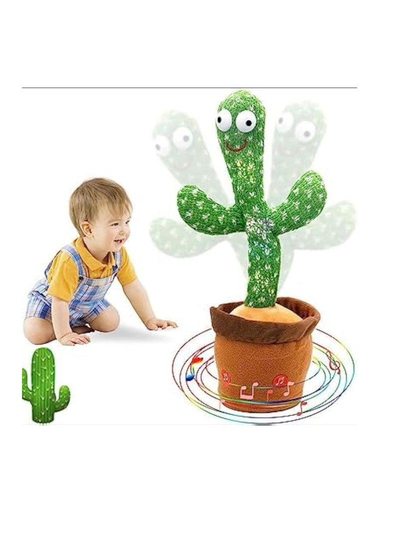 ECVV Dancing Cactus Talking Toy for Kids | Voice Recorder & Singing Plush Toy | Repeats What You Say | Interactive Baby Toy Gift - Image 3