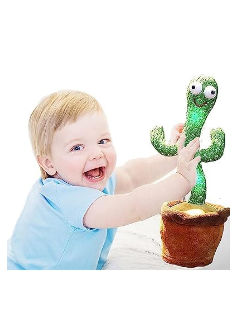 ECVV Dancing Cactus Talking Toy for Kids | Voice Recorder & Singing Plush Toy | Repeats What You Say | Interactive Baby Toy Gift - Image 4