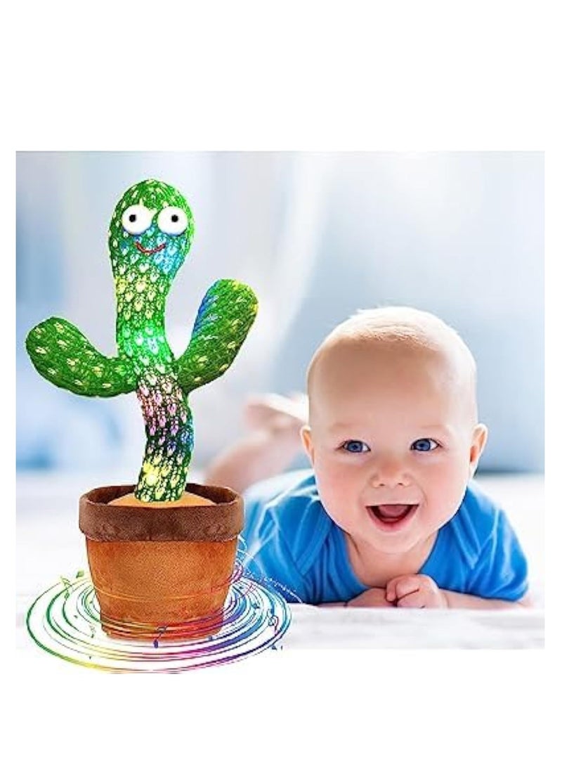 ECVV Dancing Cactus Talking Toy for Kids | Voice Recorder & Singing Plush Toy | Repeats What You Say | Interactive Baby Toy Gift - Image 5