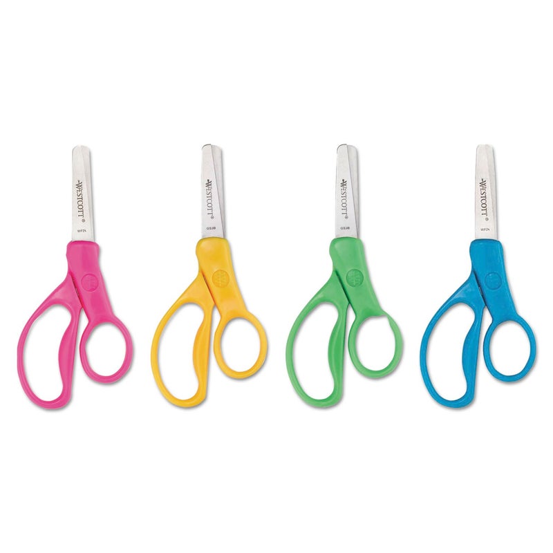 Westcott 13130 Right- and Left-Handed Scissors, Kids' Scissors, Back to School, Classroom Supplies, Ages 4-8, 5-Inch Blunt Tip, Assorted - Image 1