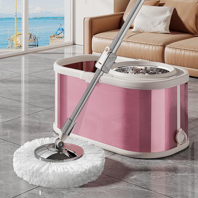 SYSVENT The Future ممسحة ميكروفايبر دوارة، مجموعة ممسحة ودلو بزاوية 360° للتنظيف مع إعادة تعبئة إضافية، نظام دلو Trueclean، منظف أرضيات ميكروفايبر بمقبض قابل للتعديل (2 إعادة تعبئة) - Image 3