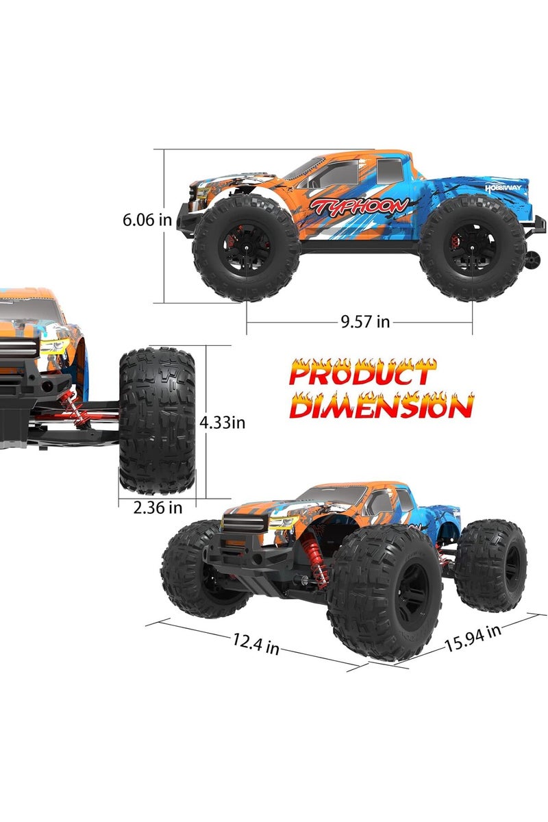 تايفون Mytoys Hobbiway Typhoon Orange - High-Speed RC Off-Road Desert Racing Car 4WD MT660 1/10  – 2.4GHz Remote Control - Image 5